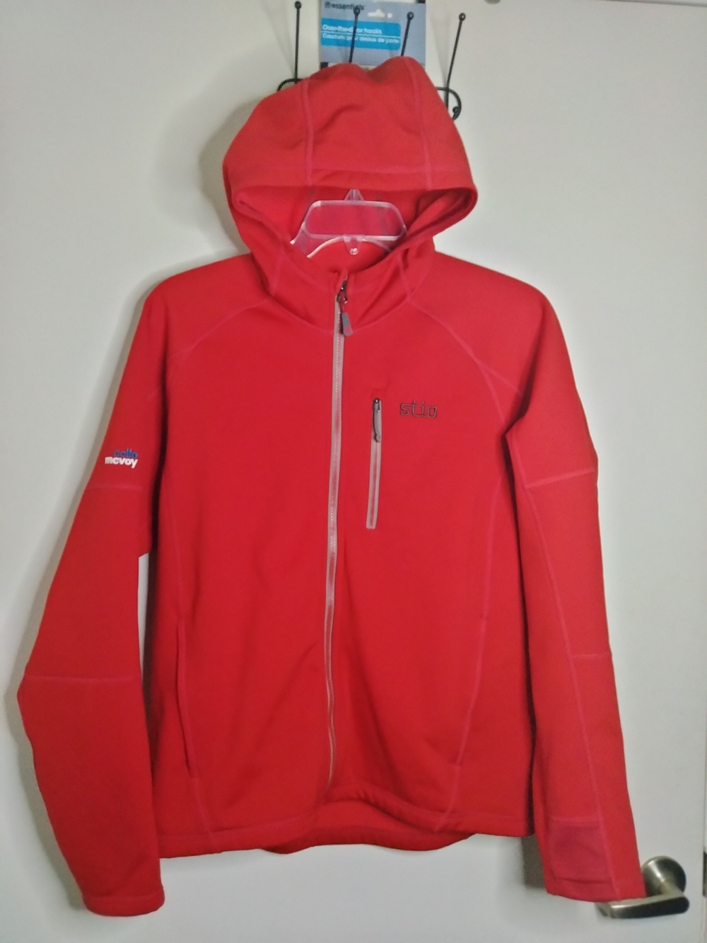Stio (Size M) Men's Red Hooded LS Full Zip & Pockets Glide Power Stretch Jacket